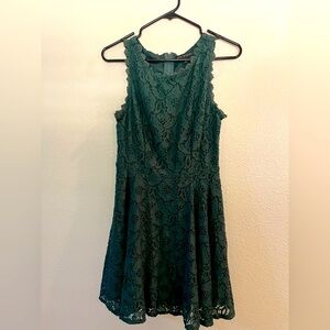 City Studio Green Lace Mini Dress